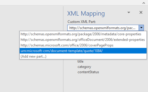 Changing the Custom XML Part