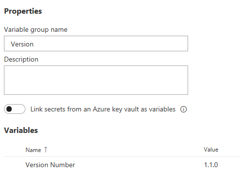 Variable Group Setup