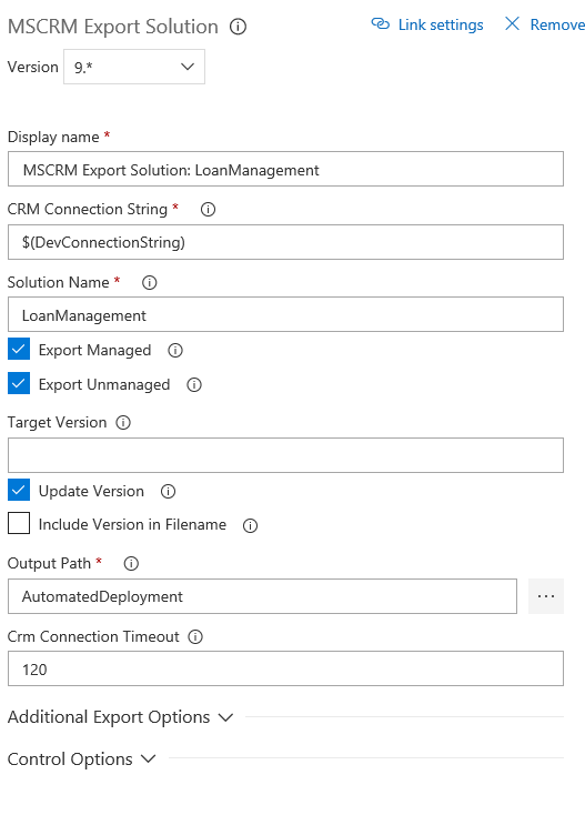 Export Solution Settings