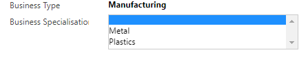 Metal & Plastics showing for Manufacturing