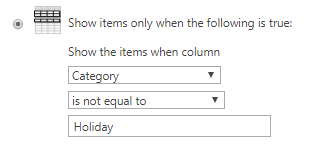 Filtering to remove holidays from the default value
